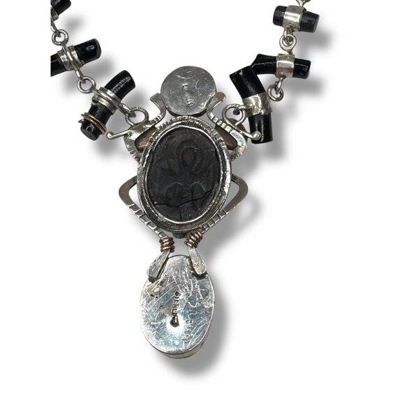 Hemmerson Brown Navajo Sterling Silver 14k Necklace Turquoise Tigers Eye 18" - Picture 12 of 13